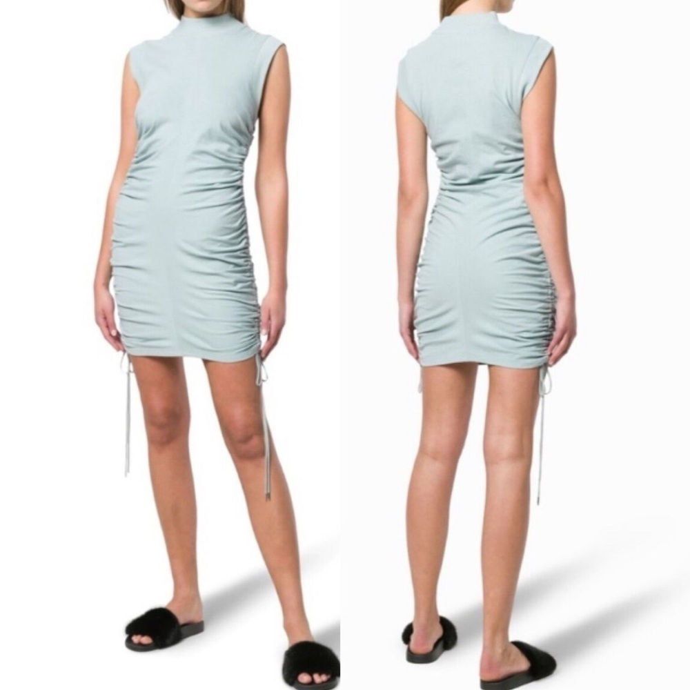 Alexander Wang T Light Green Ruche Drawstring Sides Dress, size Large - Picture 14 of 14